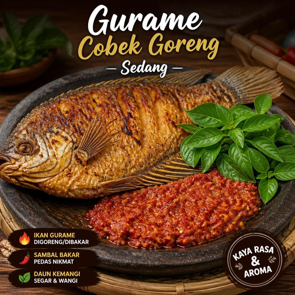 Gurame Cobek Goreng Sedang di RM Bumi Aki